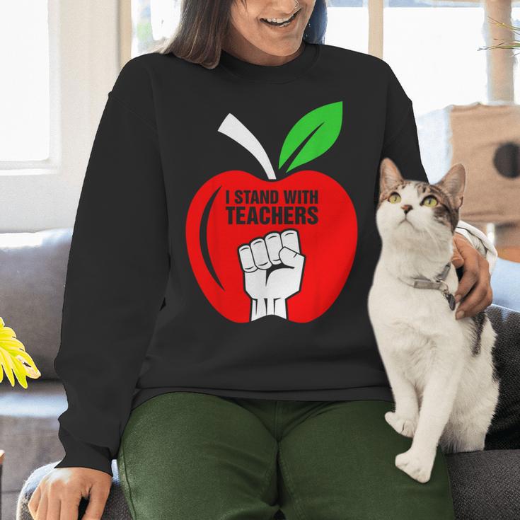 I Stand With Teachers Tshirt Women Crewneck Sweatshirt, gift for family, gift for coworker I Stand With Teachers Tshirt Women Crewneck Sweatshirt, gift for family, gift for coworker