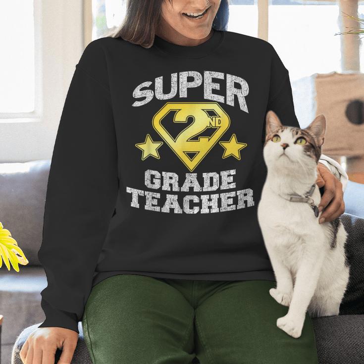 Super 2nd Grade Teacher Hero Women Crewneck Sweatshirt, Super Teacher Sweatshirts, 2nd Grade Teacher Sweatshirts, gift for family, gift for coworker