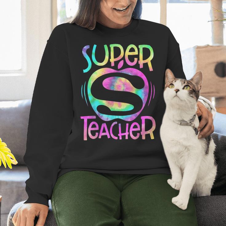 Super Teacher Back To School Apple Tie Dye First Day Women Crewneck Sweatshirt, Super Teacher Sweatshirts, gift for family, gift for coworker Super Teacher Back To School Apple Tie Dye First Day Women Crewneck Sweatshirt, Super Teacher Sweatshirts, gift for family, gift for coworker