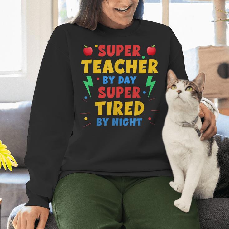 Super Teacher By Day Super Tired By Night Teacher For Men Women Women Crewneck Sweatshirt, Super Teacher Sweatshirts, gift for family, gift for coworker Super Teacher By Day Super Tired By Night Teacher For Men Women Women Crewneck Sweatshirt, Super Teacher Sweatshirts, gift for family, gift for coworker
