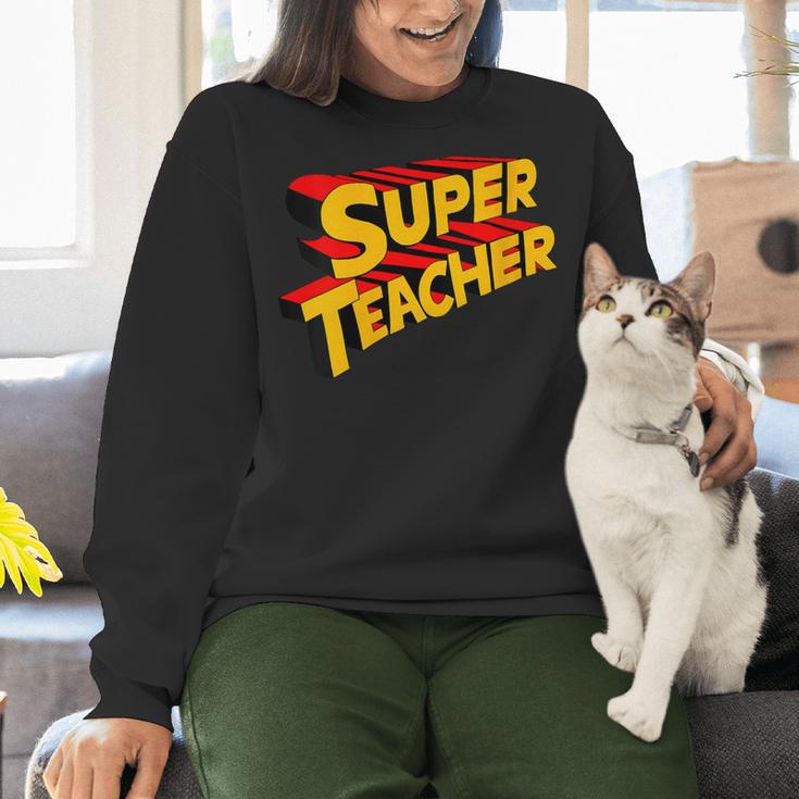 Super Teacher SuperTeacher Women Crewneck Sweatshirt, Super Teacher Sweatshirts, gift for family, gift for coworker