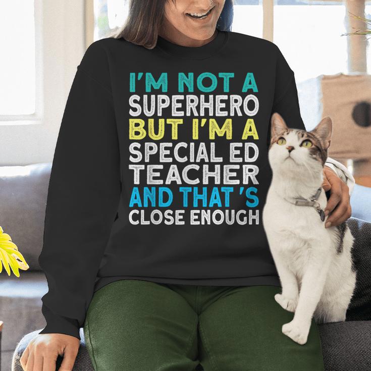 Superhero & Special Education Teacher Men Women Women Crewneck Sweatshirt, gift for family, gift for coworker