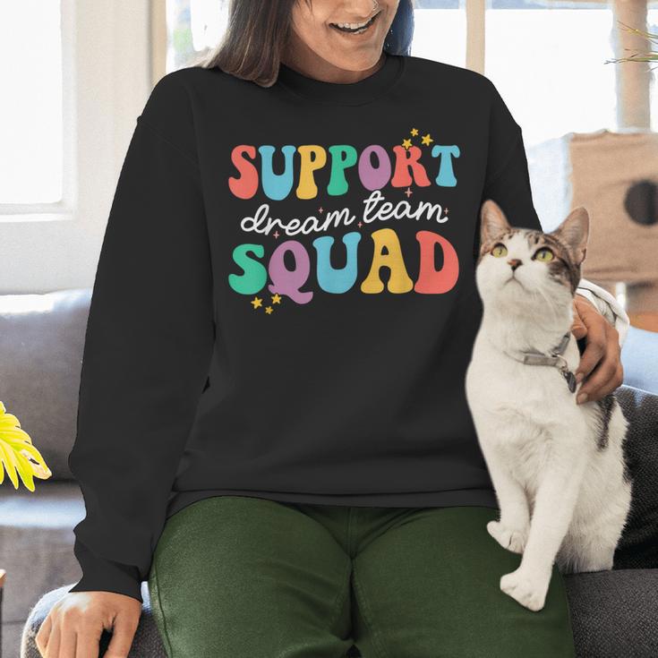 Support Dream Services Team Groovy Teacher Support Squad Women Crewneck Sweatshirt, Groovy Teacher Sweatshirts, gift for family, gift for coworker Support Dream Services Team Groovy Teacher Support Squad Women Crewneck Sweatshirt, Groovy Teacher Sweatshirts, gift for family, gift for coworker