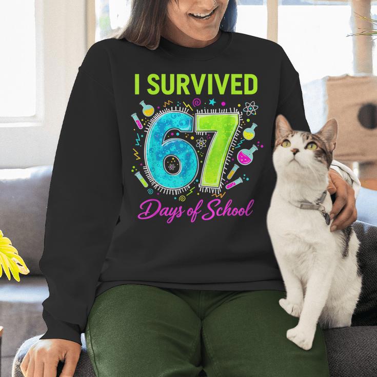 I Survived 67 Days Of School 67 Meme Science Teacher Women Crewneck Sweatshirt, Science Teacher Sweatshirts, gift for family, gift for coworker I Survived 67 Days Of School 67 Meme Science Teacher Women Crewneck Sweatshirt, Science Teacher Sweatshirts, gift for family, gift for coworker