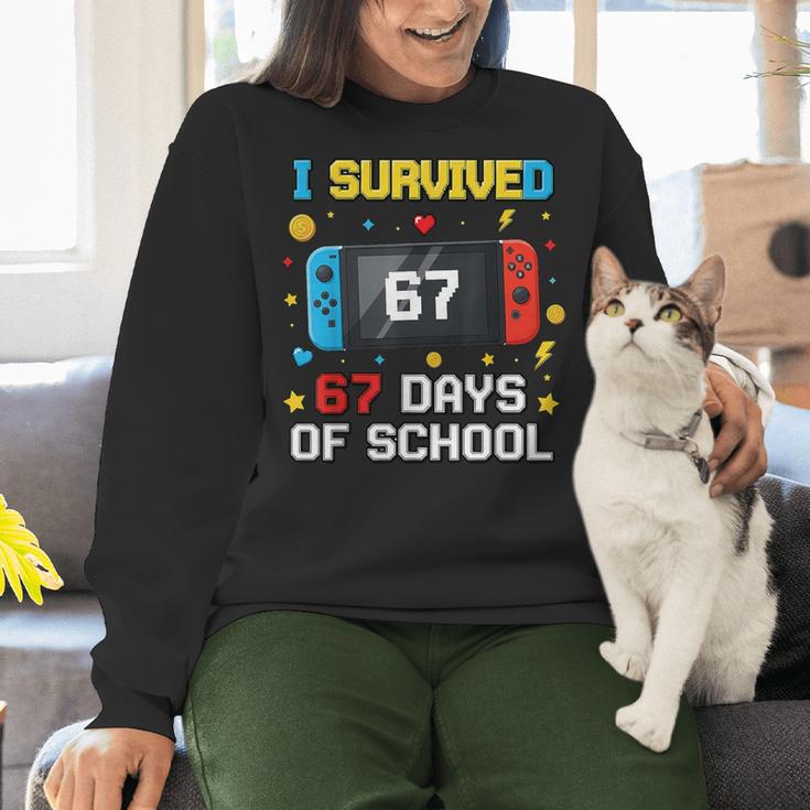 I Survived 67 Days Of School 67 Teacher Squad Matching Women Crewneck Sweatshirt, gift for family, gift for coworker I Survived 67 Days Of School 67 Teacher Squad Matching Women Crewneck Sweatshirt, gift for family, gift for coworker