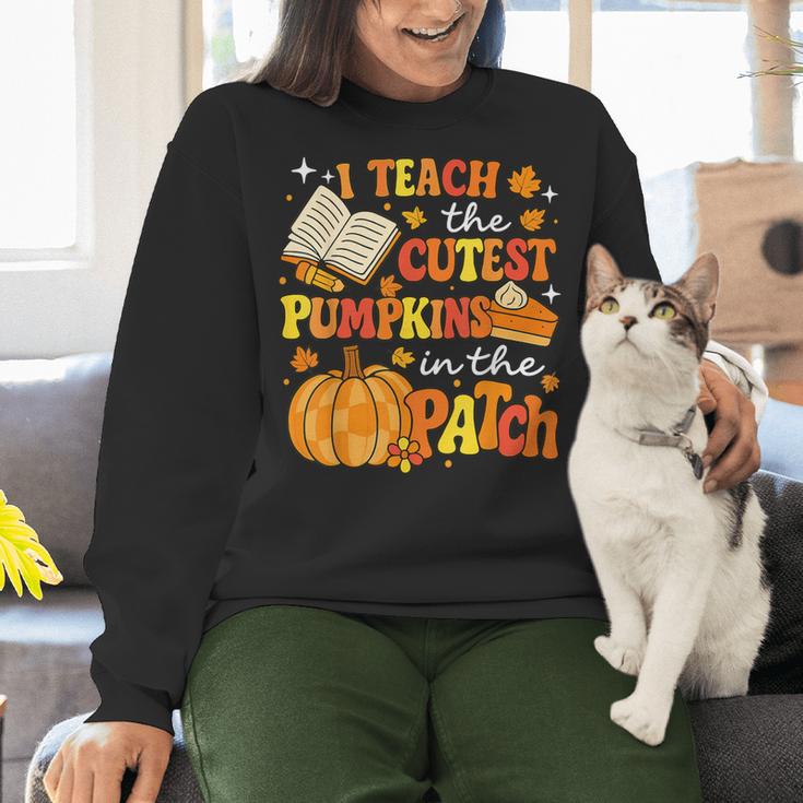 I Teach The Coolest Pumpkins In The Patch Teacher Halloween Women Crewneck Sweatshirt, gift for family, gift for coworker I Teach The Coolest Pumpkins In The Patch Teacher Halloween Women Crewneck Sweatshirt, gift for family, gift for coworker