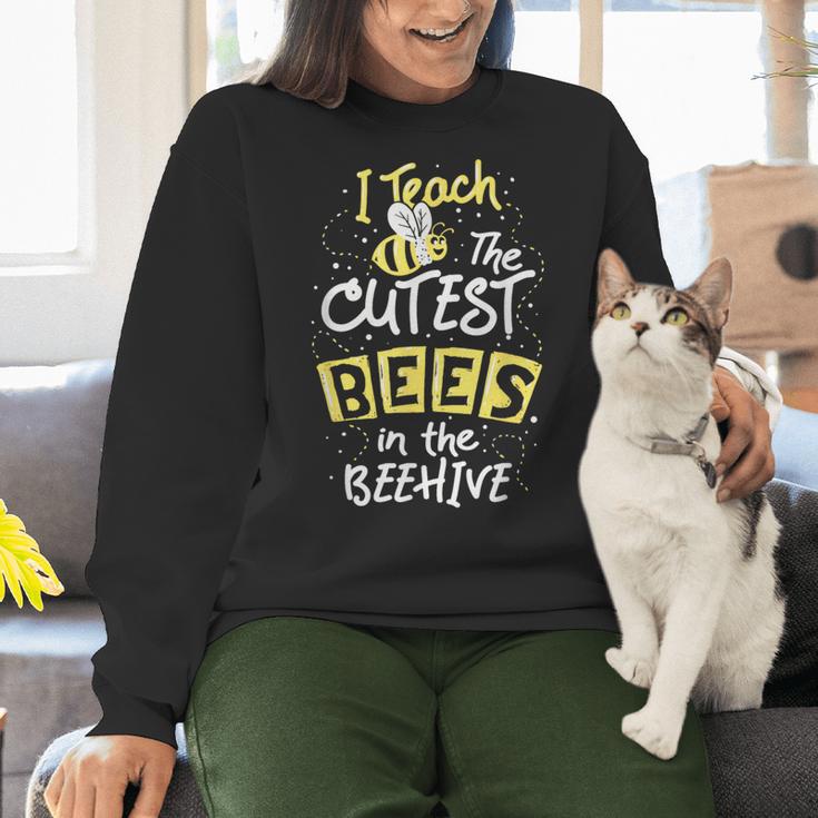 I Teach The Cutest Bees In The Beehive Kindergarten Teacher Women Crewneck Sweatshirt, gift for family, gift for coworker I Teach The Cutest Bees In The Beehive Kindergarten Teacher Women Crewneck Sweatshirt, gift for family, gift for coworker