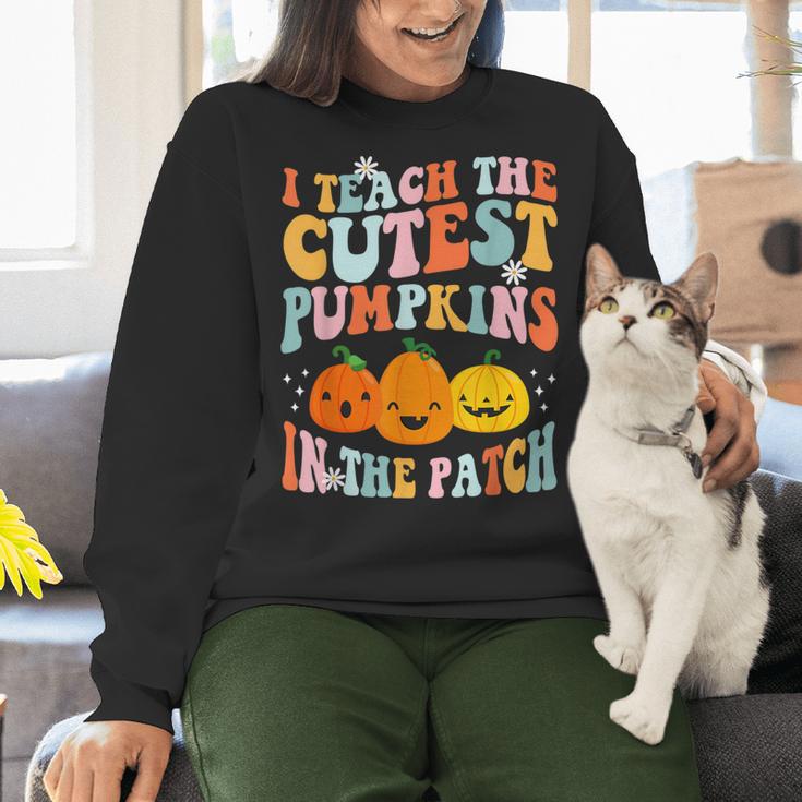 I Teach The Cutest Pumpkins In The Patch Teacher Women Crewneck Sweatshirt, gift for family, gift for coworker