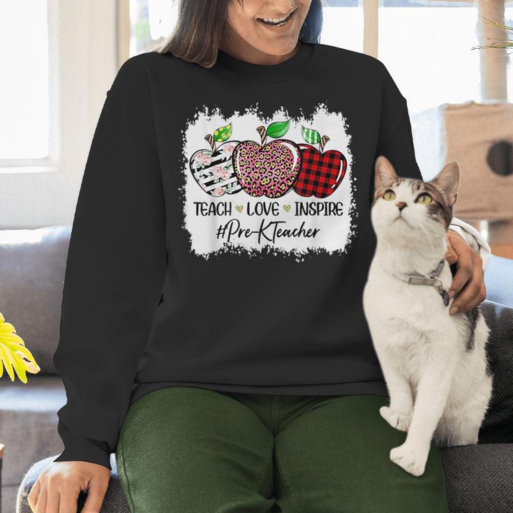 Teach Love Inspire Pre-k Teacher Apple Leopard Red Plain Women Crewneck Sweatshirt, gift for family, gift for coworker Teach Love Inspire Pre-k Teacher Apple Leopard Red Plain Women Crewneck Sweatshirt, gift for family, gift for coworker