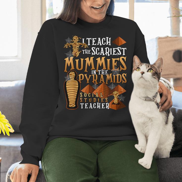 Teach The Scariest Mummies Halloween Social Studies Teacher Men Women Women Crewneck Sweatshirt, gift for family, gift for coworker Teach The Scariest Mummies Halloween Social Studies Teacher Men Women Women Crewneck Sweatshirt, gift for family, gift for coworker