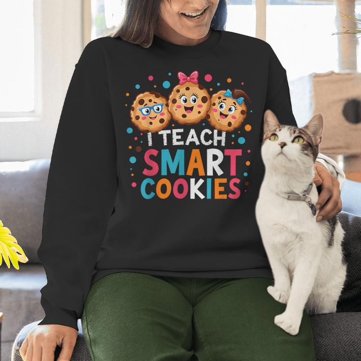 I Teach Smart Cookies Cute Back To School Teacher Women Crewneck Sweatshirt, gift for family, gift for coworker I Teach Smart Cookies Cute Back To School Teacher Women Crewneck Sweatshirt, gift for family, gift for coworker