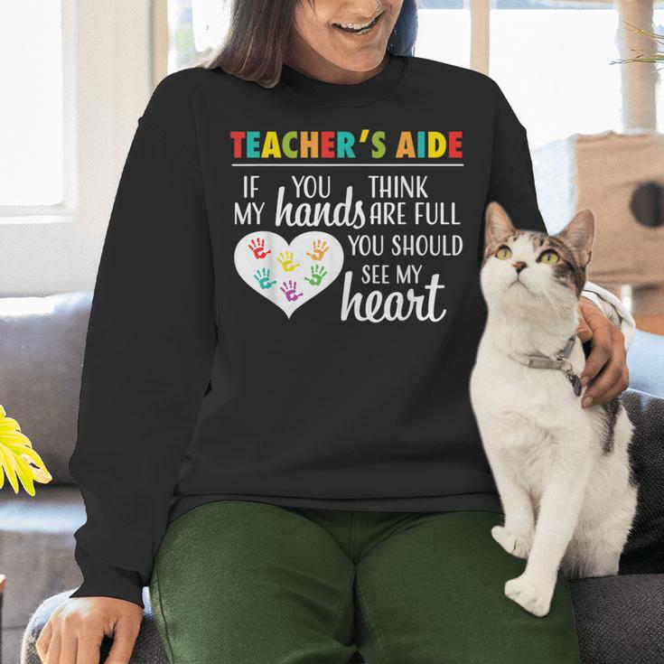 Teacher Aide Appreciation Cute Heart Tee For Women Women Crewneck Sweatshirt, gift for family, gift for coworker Teacher Aide Appreciation Cute Heart Tee For Women Women Crewneck Sweatshirt, gift for family, gift for coworker