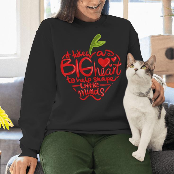 Teacher Day T Shirt Appreciation Day Apple Teach Learn Women Crewneck Sweatshirt, gift for family, gift for coworker