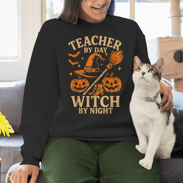 Teacher By Day Witch By Night Halloween Teacher Witch Women Crewneck Sweatshirt, gift for family, gift for coworker Teacher By Day Witch By Night Halloween Teacher Witch Women Crewneck Sweatshirt, gift for family, gift for coworker
