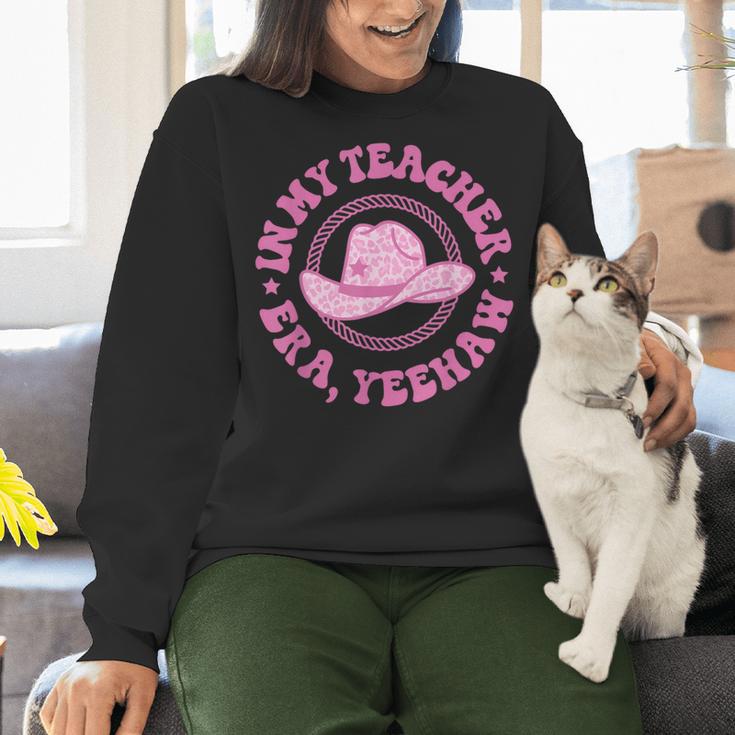 In My Teacher Era Yeehaw Pink Teacher Western Cowgirl Women Crewneck Sweatshirt, gift for family, gift for coworker In My Teacher Era Yeehaw Pink Teacher Western Cowgirl Women Crewneck Sweatshirt, gift for family, gift for coworker