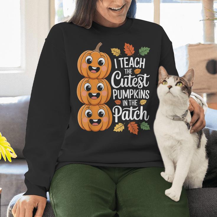 Teacher Halloween Tshirts I Teach The Cutest Pumpkins Women Crewneck Sweatshirt, gift for family, gift for coworker Teacher Halloween Tshirts I Teach The Cutest Pumpkins Women Crewneck Sweatshirt, gift for family, gift for coworker