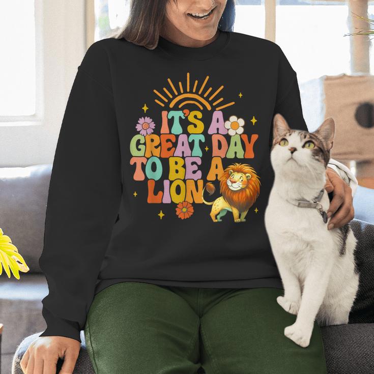 Teacher Life Back To School It's A Great A Day To Be A Lion Women Crewneck Sweatshirt, gift for family, gift for coworker Teacher Life Back To School It's A Great A Day To Be A Lion Women Crewneck Sweatshirt, gift for family, gift for coworker