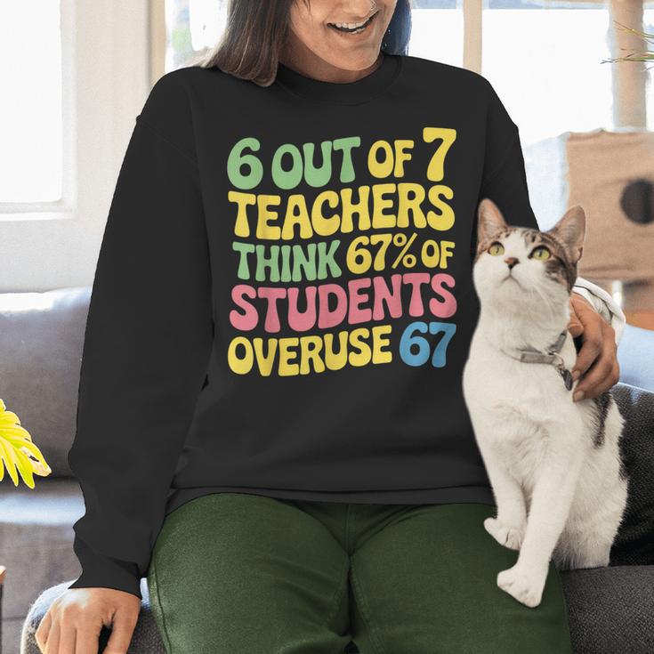 Teacher Overuse 67 Teacher Women Crewneck Sweatshirt, gift for family, gift for coworker