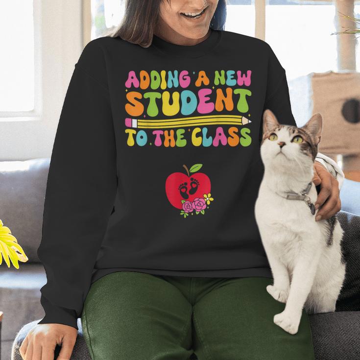 Teacher Pregnancy Announcement Clothing Expecting Teacher X-Small Women Crewneck Sweatshirt, gift for family, gift for coworker Teacher Pregnancy Announcement Clothing Expecting Teacher X-Small Women Crewneck Sweatshirt, gift for family, gift for coworker
