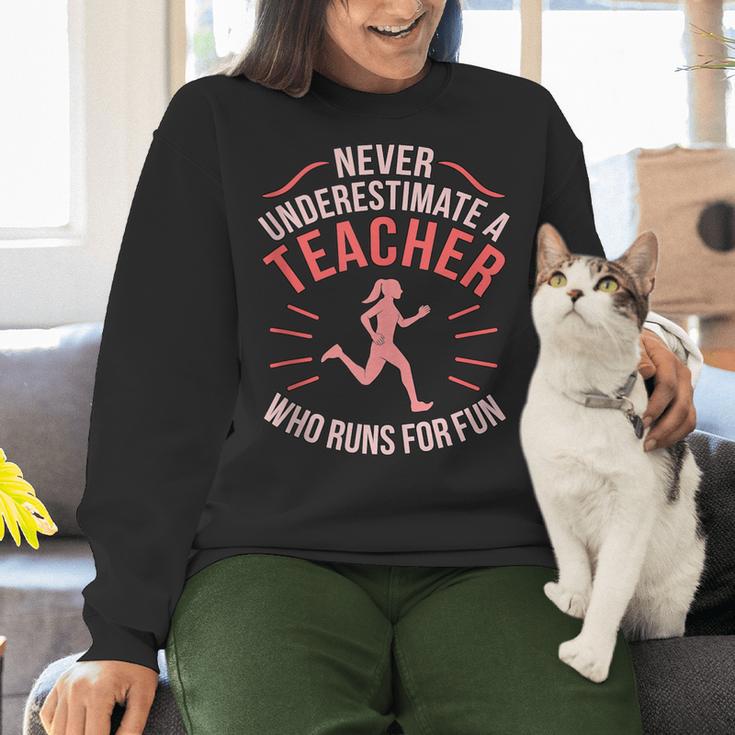 Teacher Who Runs Half Marathon Runner Running Lover Graphic Women Crewneck Sweatshirt, gift for family, gift for coworker Teacher Who Runs Half Marathon Runner Running Lover Graphic Women Crewneck Sweatshirt, gift for family, gift for coworker