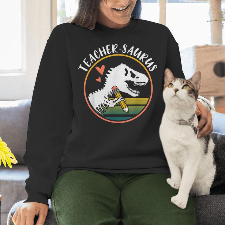 Teacher-Saurus Dinosaur Teacher Design T-Rex Design Women Crewneck Sweatshirt, gift for family, gift for coworker Teacher-Saurus Dinosaur Teacher Design T-Rex Design Women Crewneck Sweatshirt, gift for family, gift for coworker
