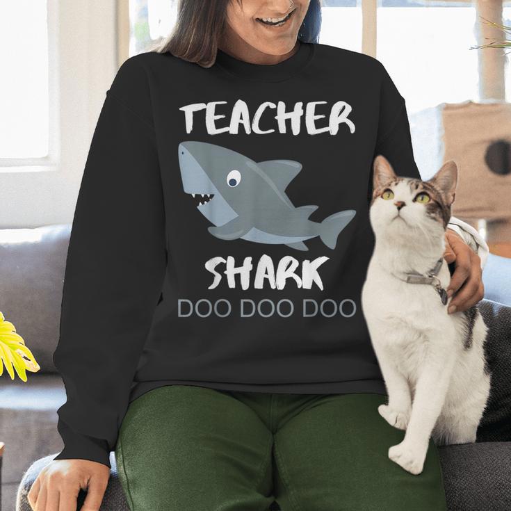 Teacher Shark Shirt Christmas Idea For Him Her Women Crewneck Sweatshirt, gift for family, gift for coworker