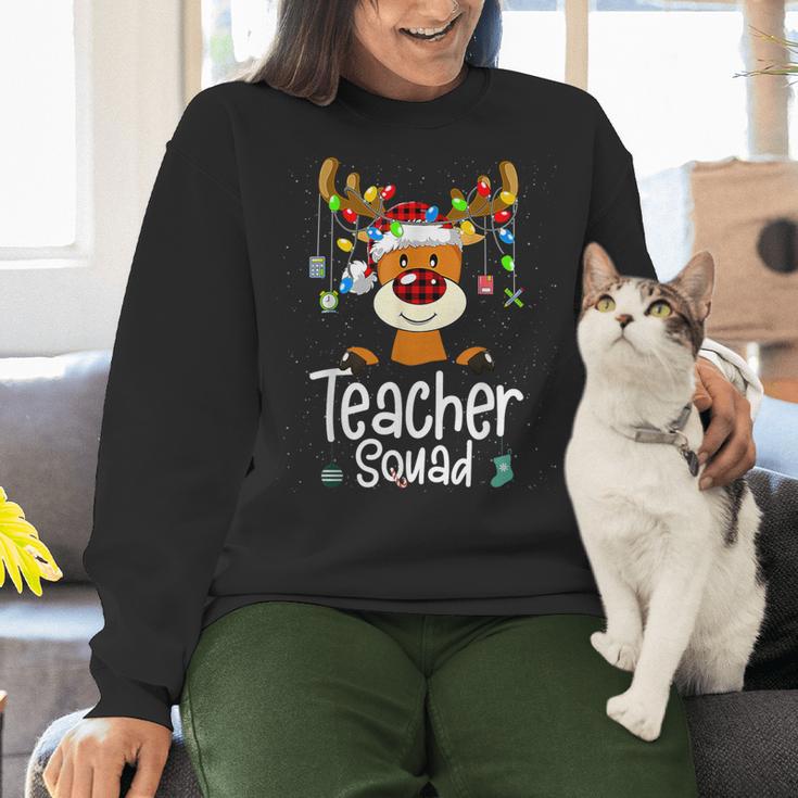 Teacher Squad Red Plaid Rudolph Reindeer Christmas Women Crewneck Sweatshirt, gift for family, gift for coworker Teacher Squad Red Plaid Rudolph Reindeer Christmas Women Crewneck Sweatshirt, gift for family, gift for coworker