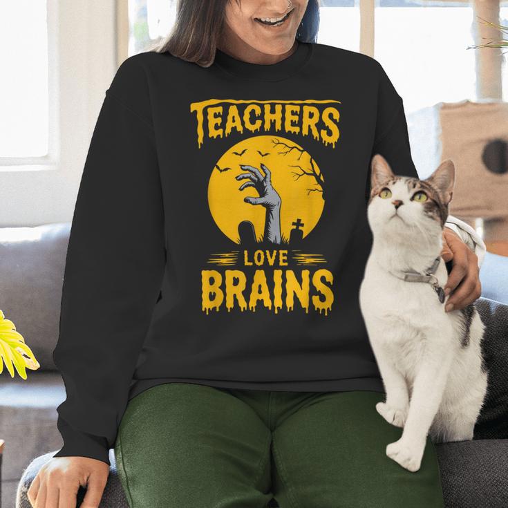 Teachers Love Brains Shirt Men Women Halloween Teacher Women Crewneck Sweatshirt, gift for family, gift for coworker Teachers Love Brains Shirt Men Women Halloween Teacher Women Crewneck Sweatshirt, gift for family, gift for coworker