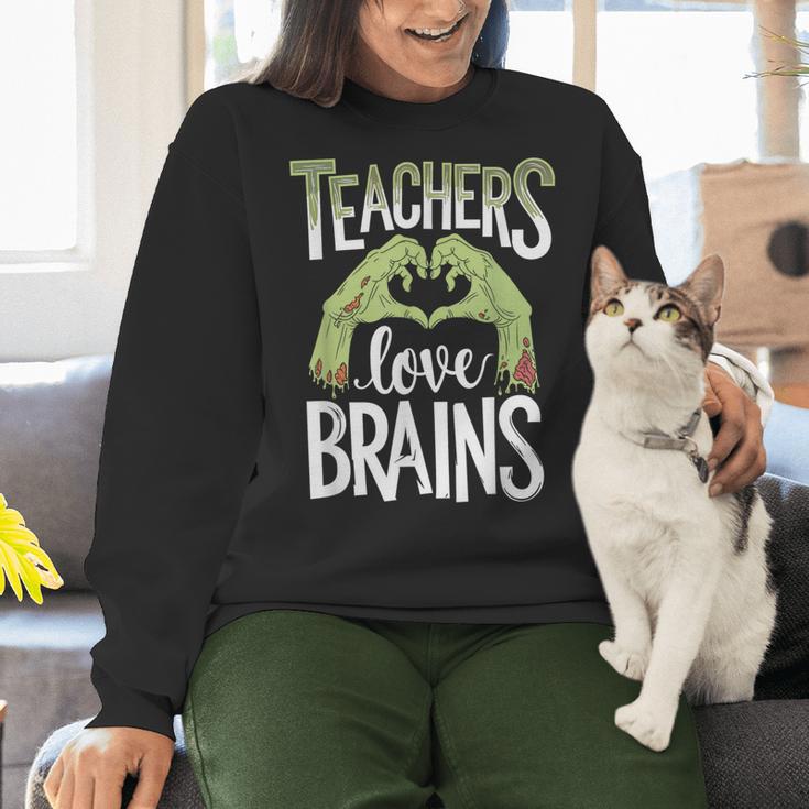 Teachers Love Zombie Teacher Halloween Fun Women Crewneck Sweatshirt, gift for family, gift for coworker