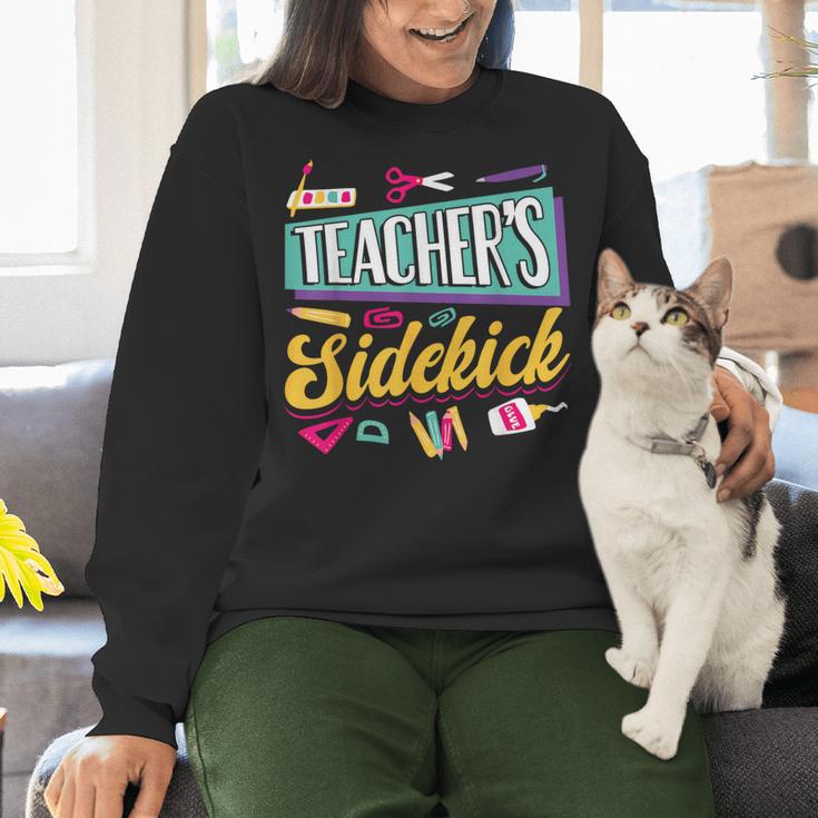 Teacher's Sidekick Teacher Assisting Teaching Assistant Women Crewneck Sweatshirt, gift for family, gift for coworker Teacher's Sidekick Teacher Assisting Teaching Assistant Women Crewneck Sweatshirt, gift for family, gift for coworker