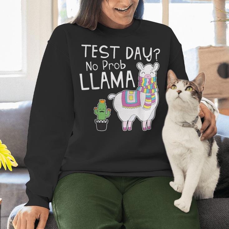 Teachers Testing Day Test Day No Prob Llama Teacher Women Crewneck Sweatshirt, gift for family, gift for coworker Teachers Testing Day Test Day No Prob Llama Teacher Women Crewneck Sweatshirt, gift for family, gift for coworker