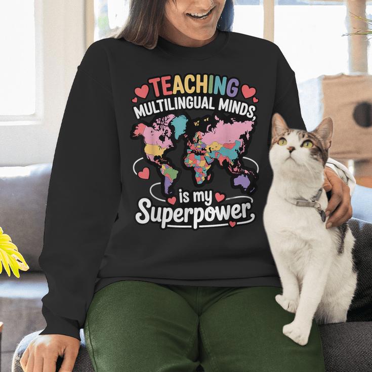 Teaching Multilingual Minds Learners English ESL Teacher Women Crewneck Sweatshirt, Esl Teacher Sweatshirts, English Teacher Sweatshirts, gift for family, gift for coworker Teaching Multilingual Minds Learners English ESL Teacher Women Crewneck Sweatshirt, Esl Teacher Sweatshirts, English Teacher Sweatshirts, gift for family, gift for coworker