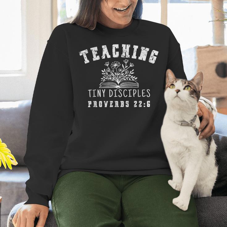 Teaching Tiny Disciples Christian Bible Verse Teacher Women Crewneck Sweatshirt, gift for family, gift for coworker Teaching Tiny Disciples Christian Bible Verse Teacher Women Crewneck Sweatshirt, gift for family, gift for coworker