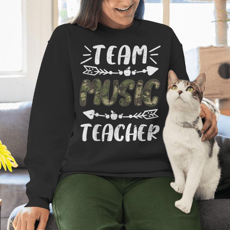 Team Music Teacher Camo Teacher Student Back To School Women Crewneck Sweatshirt, gift for family, gift for coworker Team Music Teacher Camo Teacher Student Back To School Women Crewneck Sweatshirt, gift for family, gift for coworker