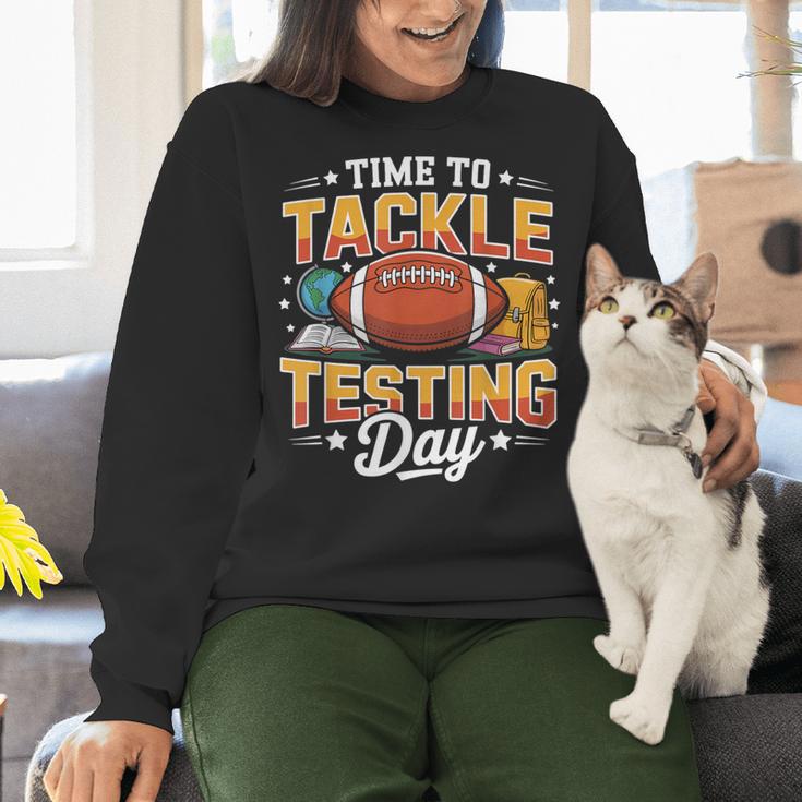 Test Day State Football Tackle Testing Day Sports Teacher Women Crewneck Sweatshirt, gift for family, gift for coworker
