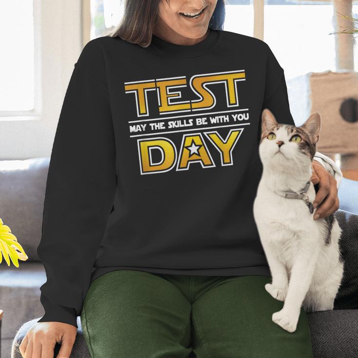 Test Day Testing May The Skills Be With You School Teacher Women Crewneck Sweatshirt, gift for family, gift for coworker