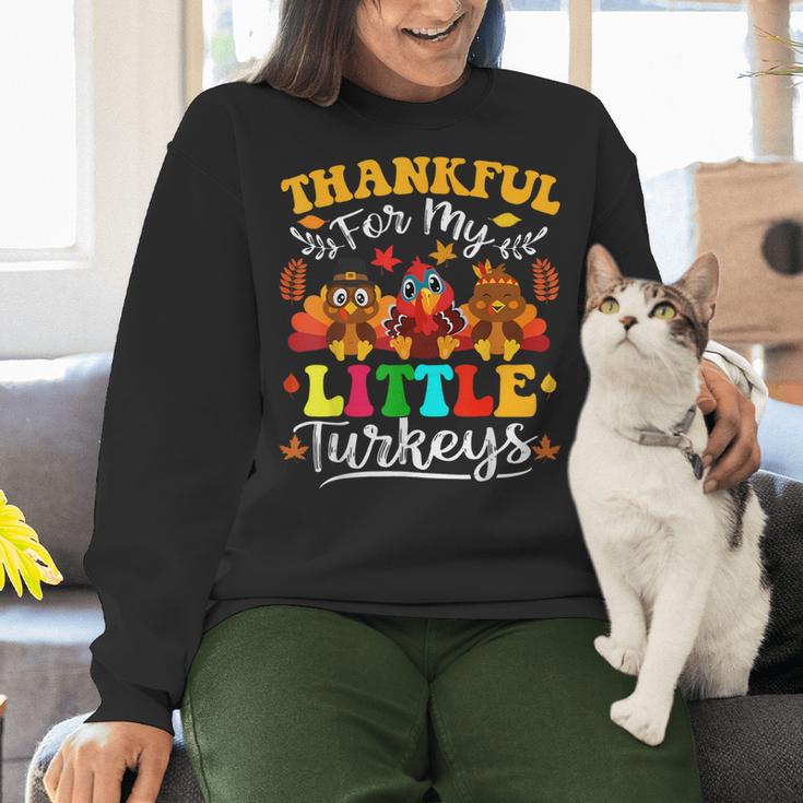Thankful For My Little Turkeys Teacher Thanksgiving Teachers Women Crewneck Sweatshirt, gift for family, gift for coworker Thankful For My Little Turkeys Teacher Thanksgiving Teachers Women Crewneck Sweatshirt, gift for family, gift for coworker