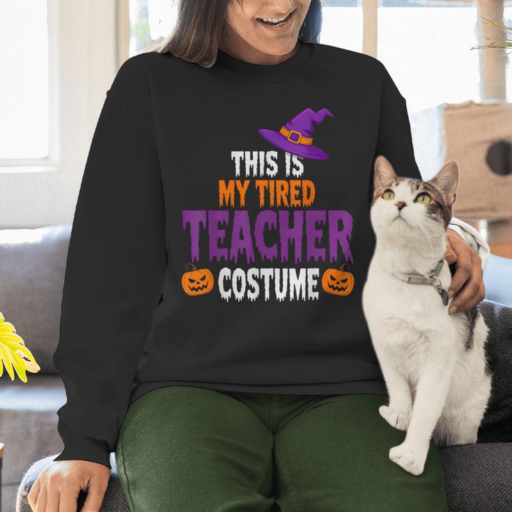 Tired Teacher Costume For Halloween Teachers Women Crewneck Sweatshirt, gift for family, gift for coworker Tired Teacher Costume For Halloween Teachers Women Crewneck Sweatshirt, gift for family, gift for coworker