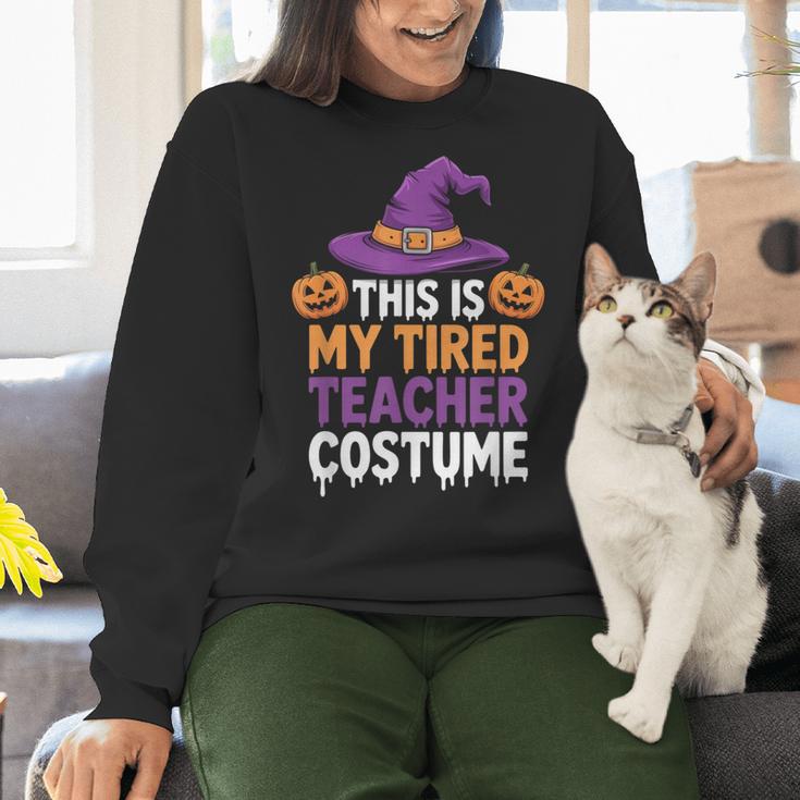 This Is My Tired Teacher Costume Halloween Women Crewneck Sweatshirt, gift for family, gift for coworker This Is My Tired Teacher Costume Halloween Women Crewneck Sweatshirt, gift for family, gift for coworker