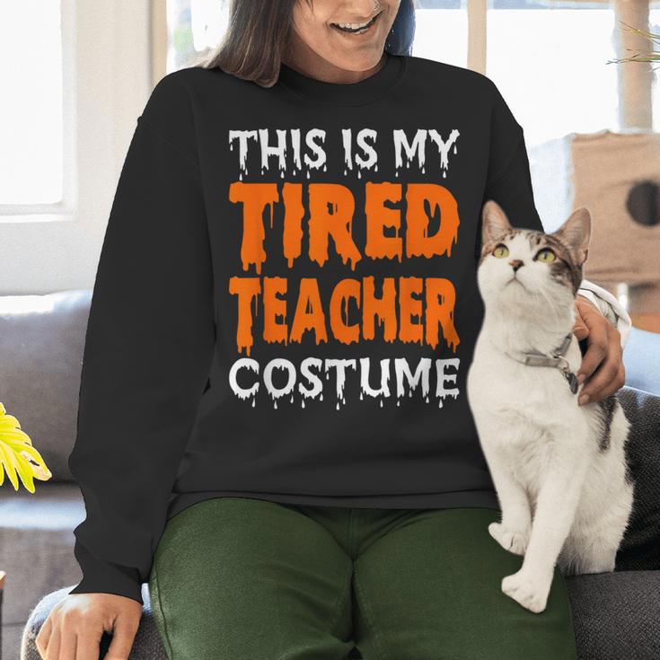 This Is My Tired Teacher Costume Quick Easy Lazy Halloween For Men Women Women Crewneck Sweatshirt, gift for family, gift for coworker This Is My Tired Teacher Costume Quick Easy Lazy Halloween For Men Women Women Crewneck Sweatshirt, gift for family, gift for coworker