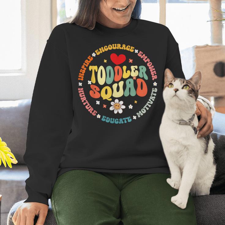 Toddler Squad Pre-K Teacher Pre School Back To School Women Crewneck Sweatshirt, gift for family, gift for coworker Toddler Squad Pre-K Teacher Pre School Back To School Women Crewneck Sweatshirt, gift for family, gift for coworker