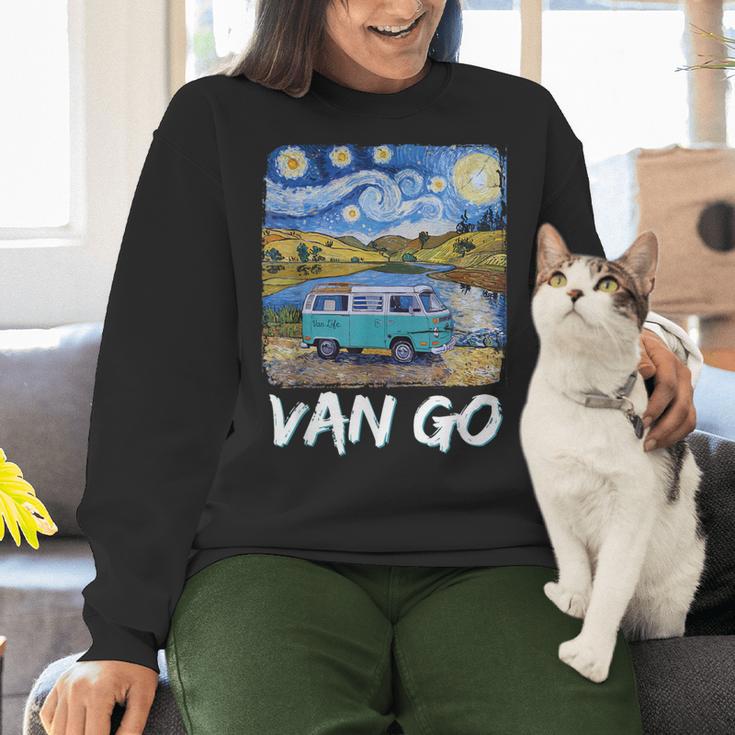 Van Go Retro Vanlife Art Teacher Women Crewneck Sweatshirt, gift for family, gift for coworker