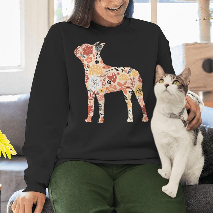 Vintage Floral Boston Terrier For Dog Lover Women Crewneck Sweatshirt, gift for family, gift for coworker