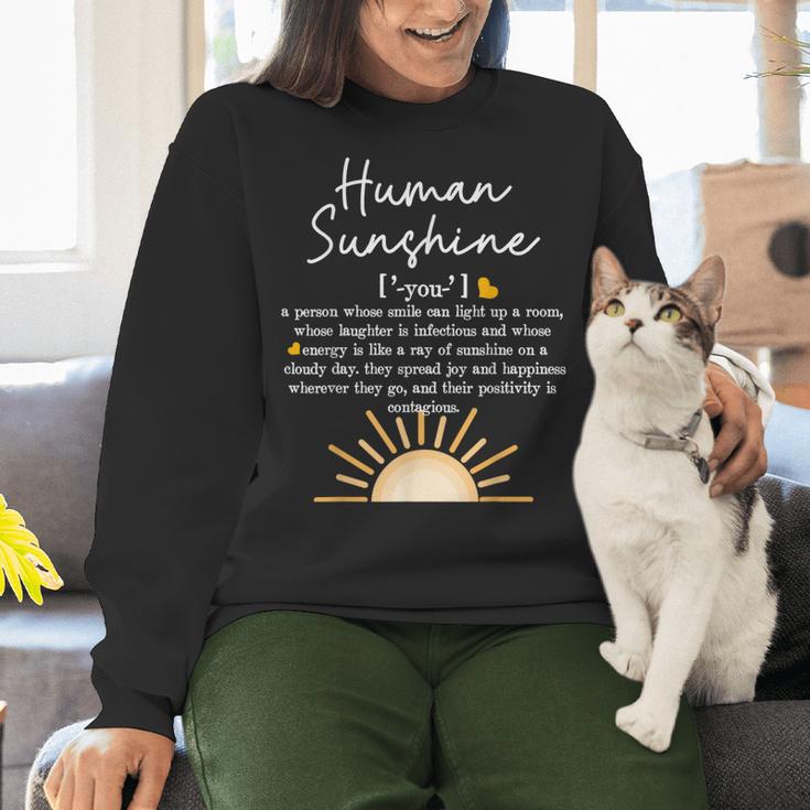 Vintage Human Sunshine Definition Teachers Mom Boss Women Women Crewneck Sweatshirt, gift for family, gift for coworker