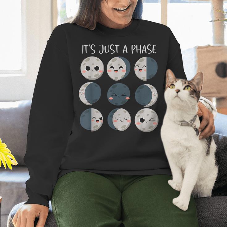 Women Science Teacher Moon Phases Scientist Back To School Women Crewneck Sweatshirt, Science Teacher Sweatshirts, gift for family, gift for coworker