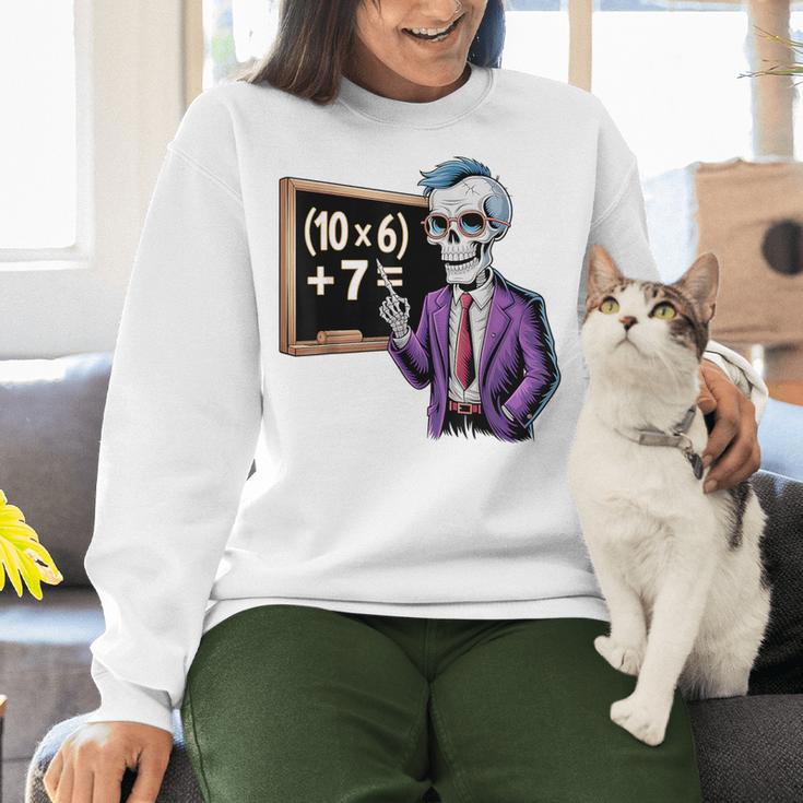 67 Math Teacher Meme Brainrot Six Seven Halloween Equation Women Crewneck Sweatshirt, gift for family, gift for coworker