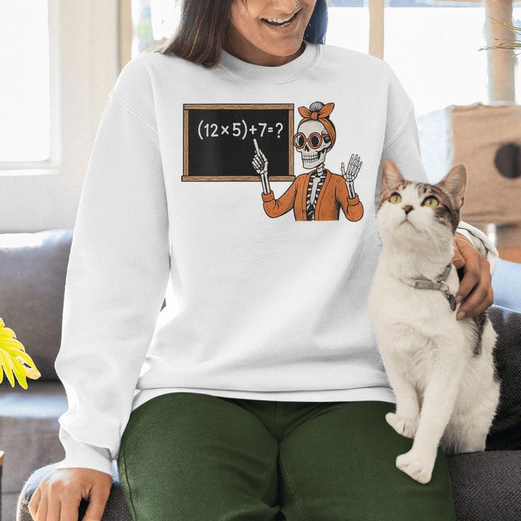 67 Teacher Halloween Skeleton Six Seven Meme Brainrot Math Women Crewneck Sweatshirt, gift for family, gift for coworker 67 Teacher Halloween Skeleton Six Seven Meme Brainrot Math Women Crewneck Sweatshirt, gift for family, gift for coworker