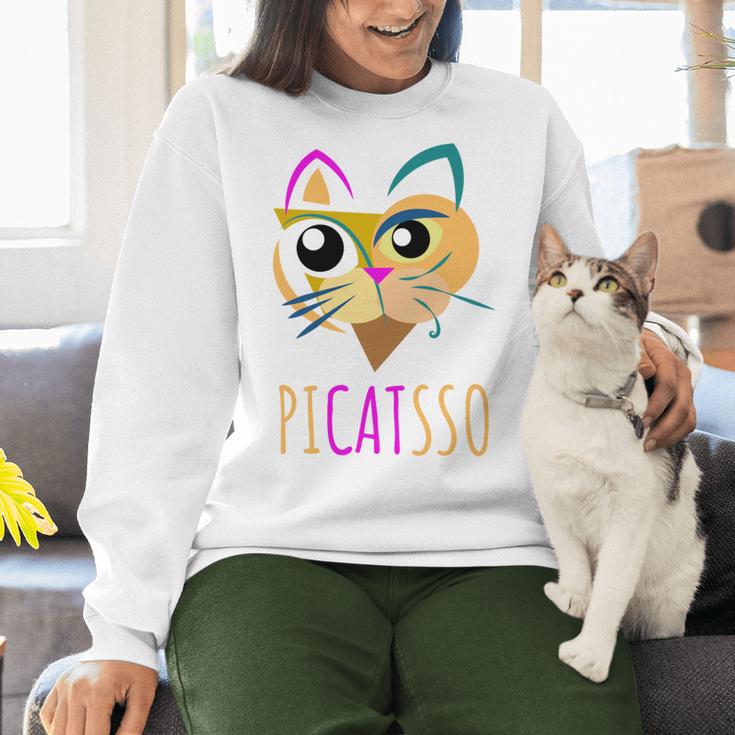Abstract Cat Art Picatsso Shirt For Art Teachers Women Crewneck Sweatshirt, gift for family, gift for coworker Abstract Cat Art Picatsso Shirt For Art Teachers Women Crewneck Sweatshirt, gift for family, gift for coworker