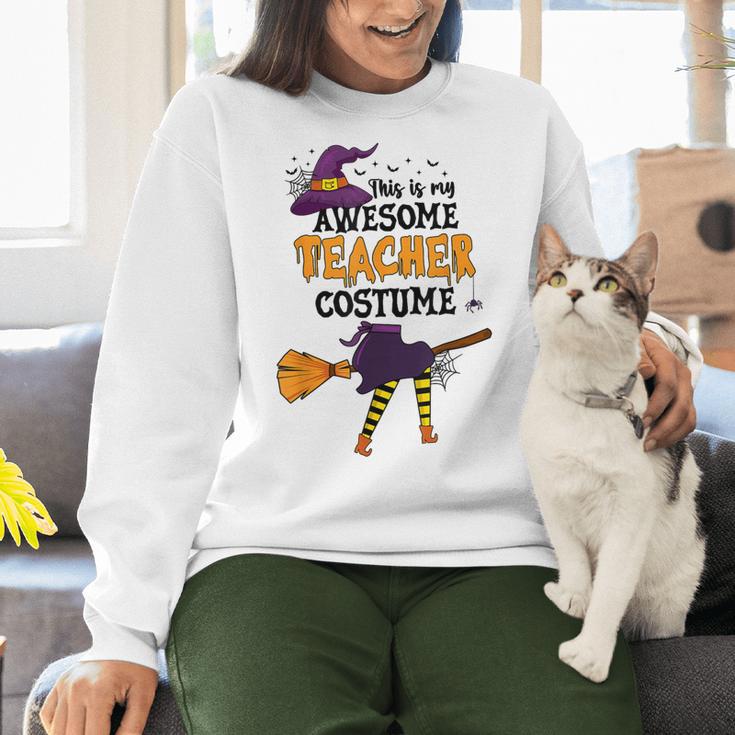 This Is My Awesome Teacher Costume Halloween Witch Women Crewneck Sweatshirt, gift for family, gift for coworker This Is My Awesome Teacher Costume Halloween Witch Women Crewneck Sweatshirt, gift for family, gift for coworker