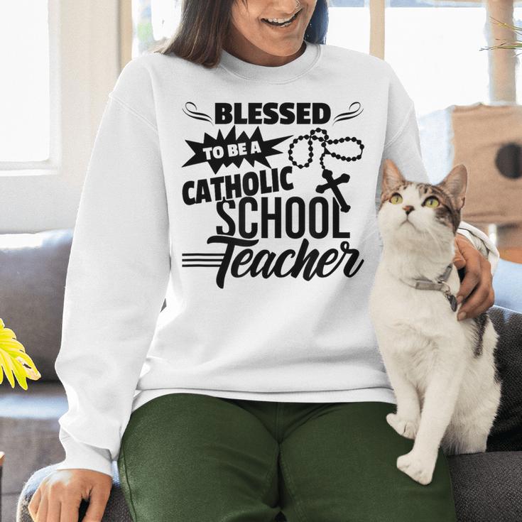 Blessed To Be A Catholic School Teacher Christian Teaching Women Crewneck Sweatshirt, gift for family, gift for coworker Blessed To Be A Catholic School Teacher Christian Teaching Women Crewneck Sweatshirt, gift for family, gift for coworker